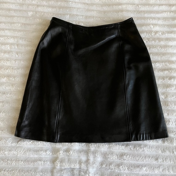 JACQUELINE FARRAR Black Leather Jacket and Skirt EUC - Picture 9 of 16